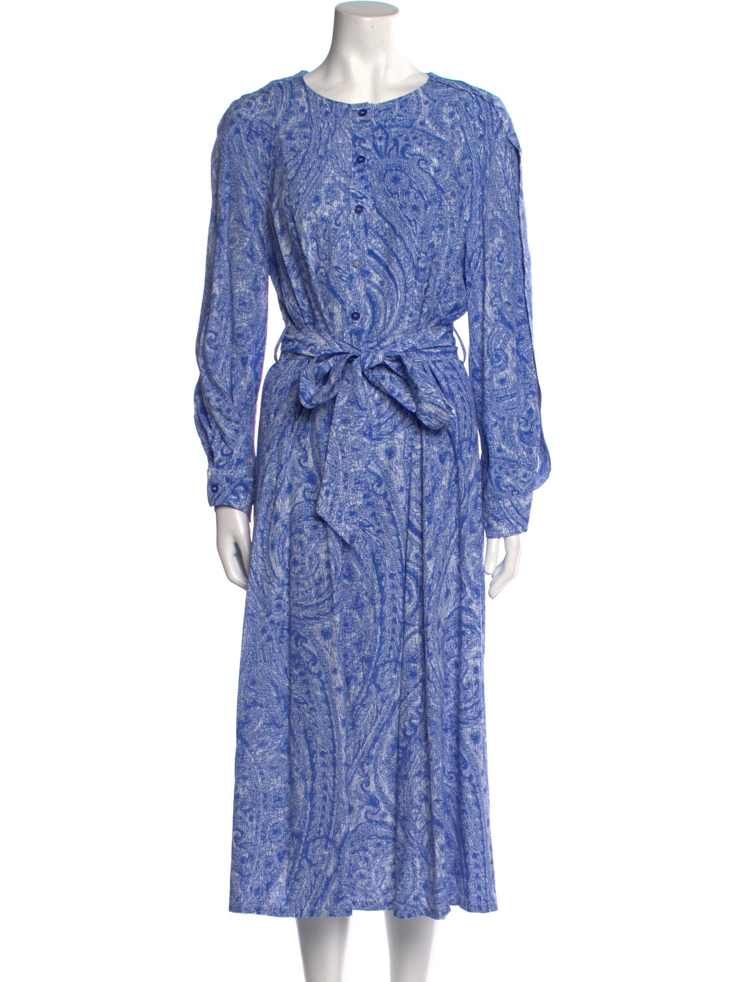 Rodebjer Paisley Print Long Dress - Blue Dresses, Clothing