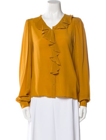 Rodebjer Tops Silk V-Neck Blouse S