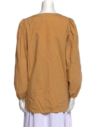 Rodebjer V-Neck Long Sleeve Button-Up Top