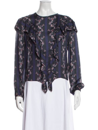 Rodebjer Silk Floral Print Blouse