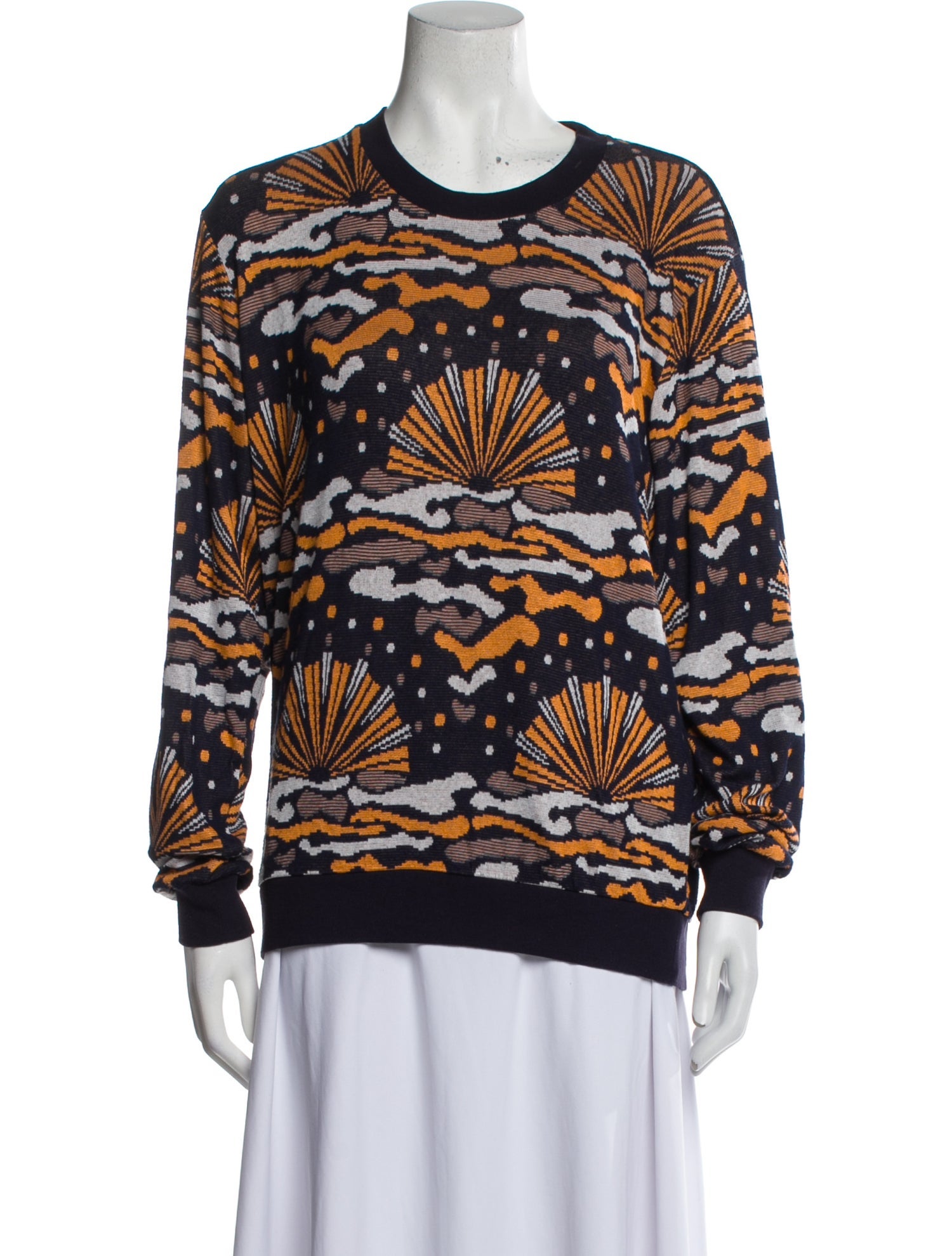 Rodebjer Printed Scoop Neck Sweater