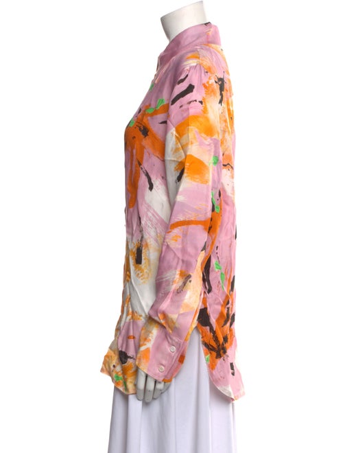 Rodebjer Printed Long Sleeve Button-Up Top