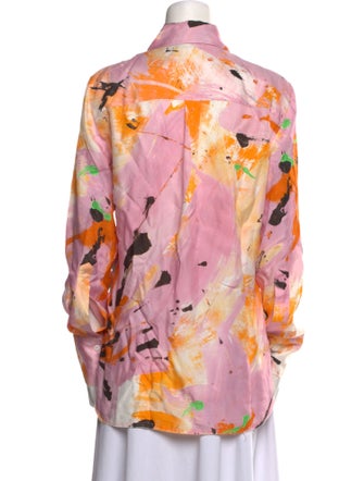 Rodebjer Printed Long Sleeve Button-Up Top