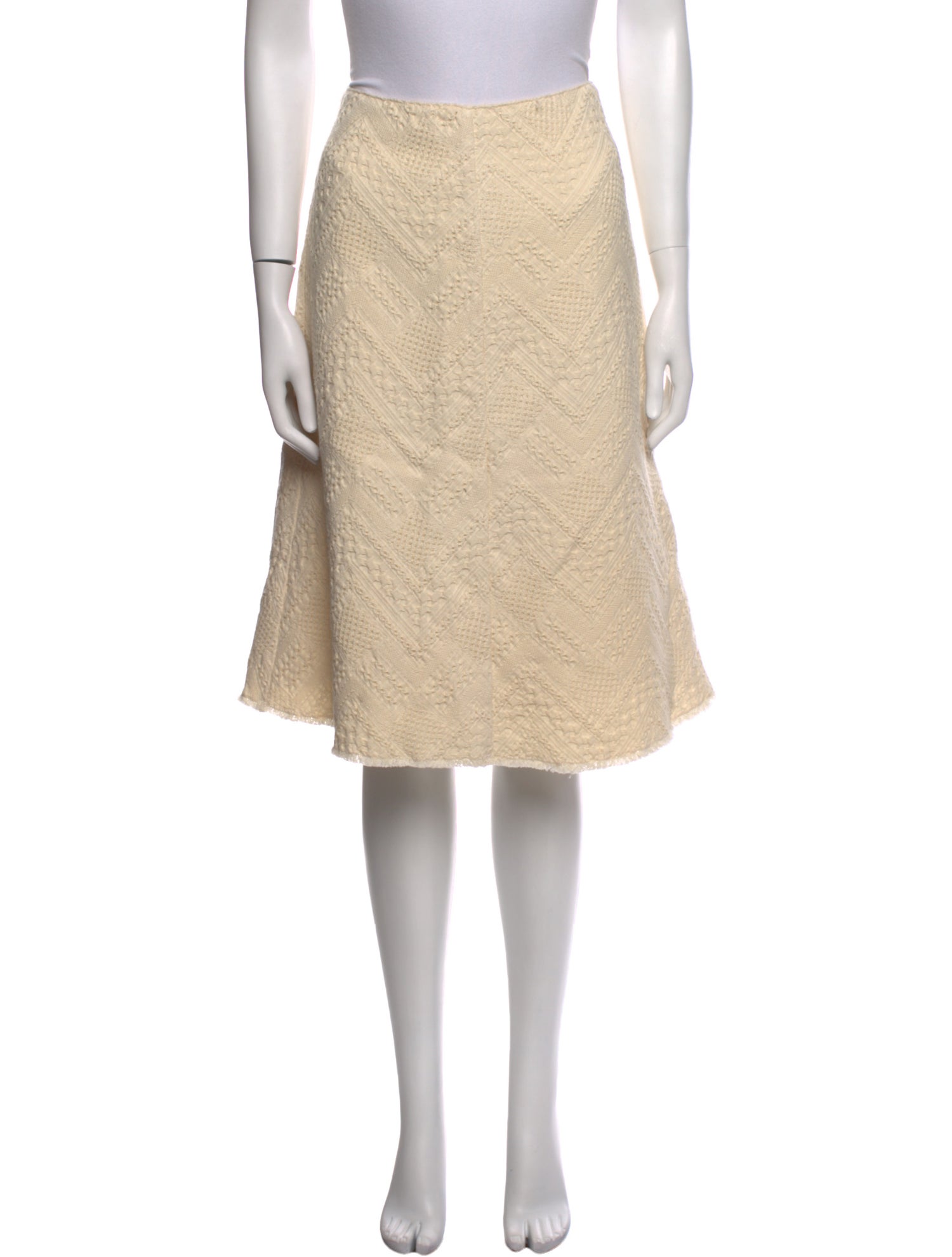 Rodebjer Raw-Edge Trim Knee-Length Skirt