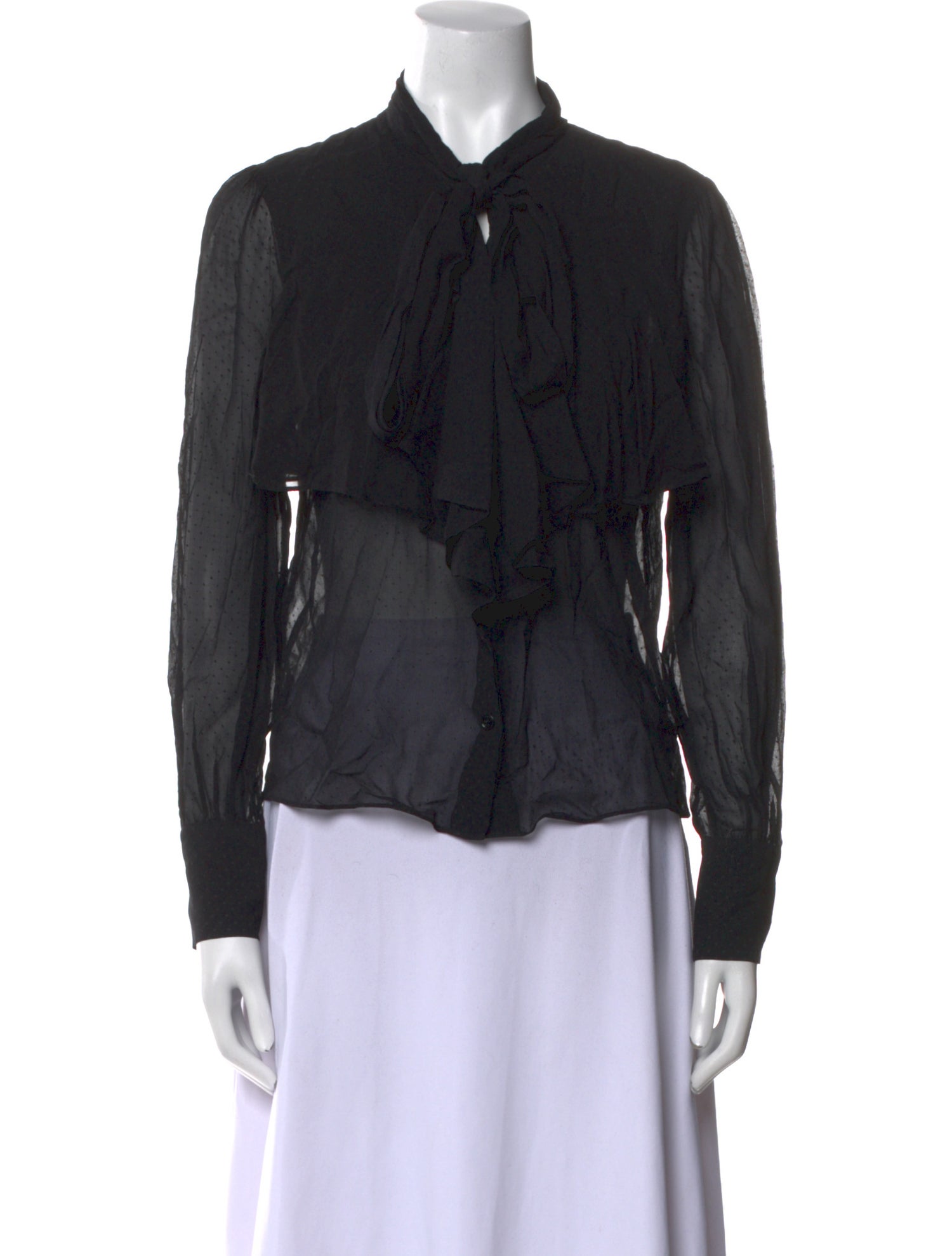 Rodebjer Silk Long Sleeve Button-Up Top