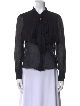 Rodebjer Silk Long Sleeve Button-Up Top