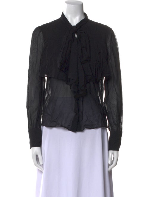 Rodebjer Silk Long Sleeve Button-Up Top