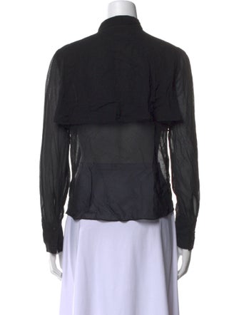 Rodebjer Silk Long Sleeve Button-Up Top