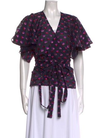 Rodebjer Printed V-Neck Blouse