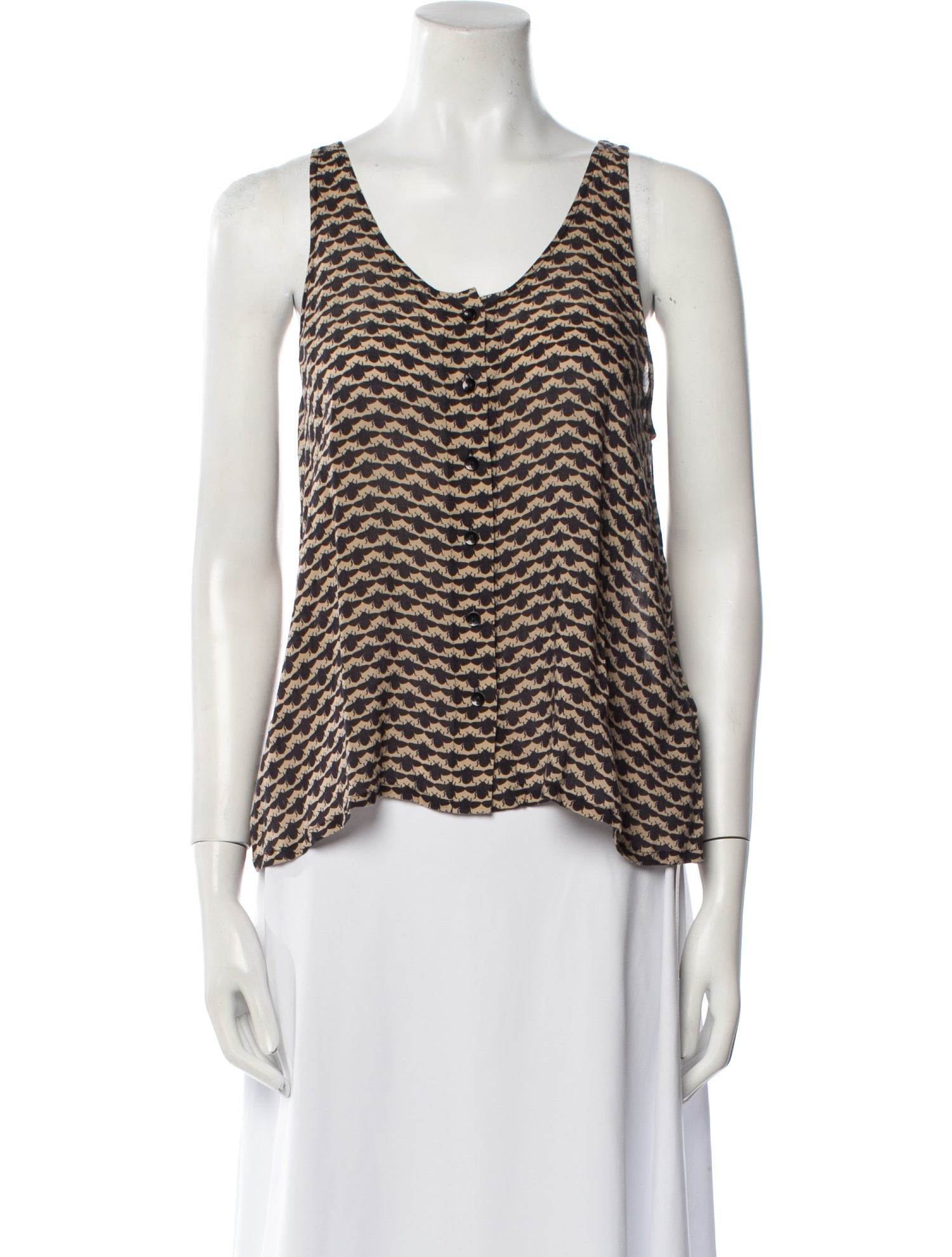 Rodebjer Printed Scoop Neck Top