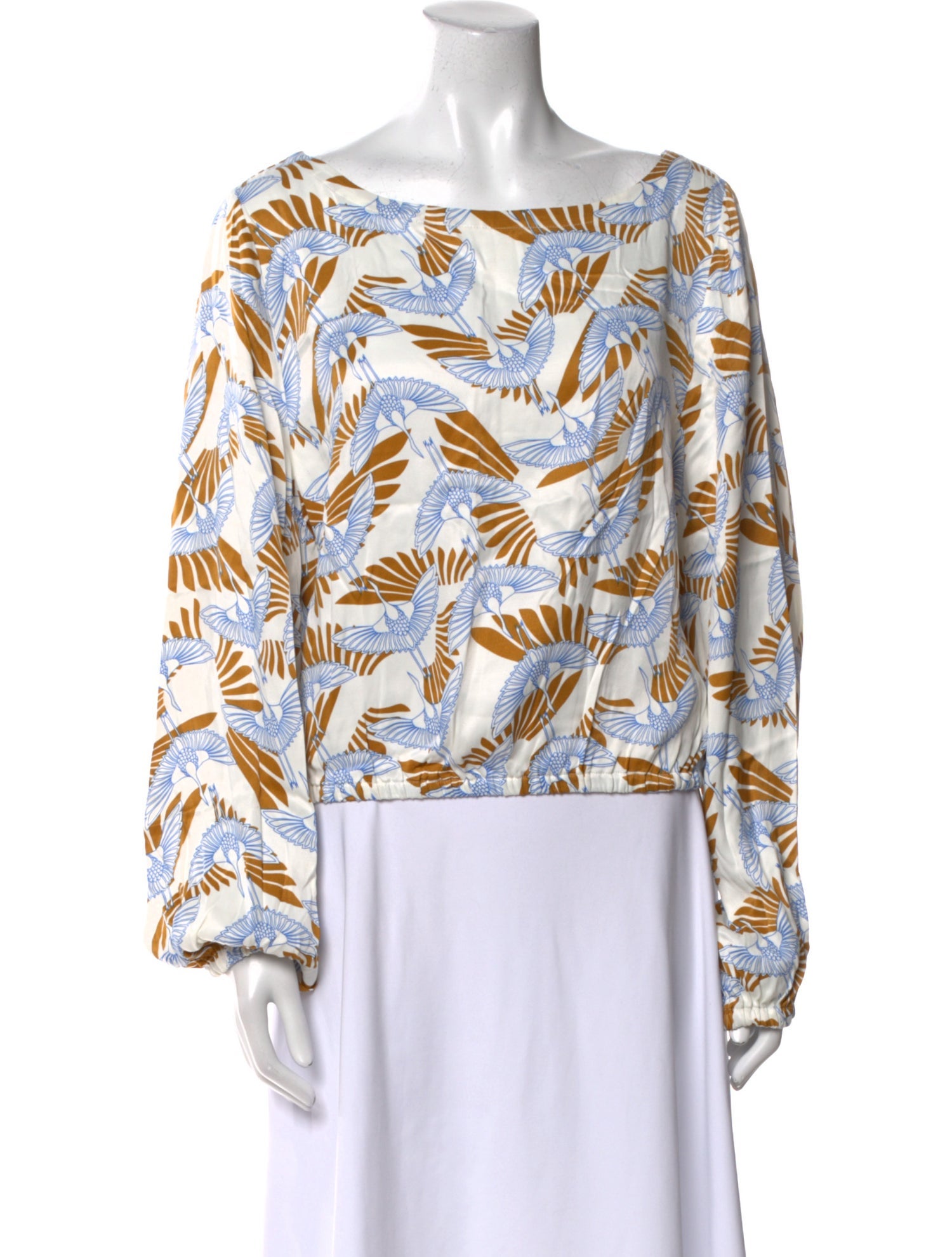 Rodebjer Printed Bateau Neckline Blouse w/ Tags