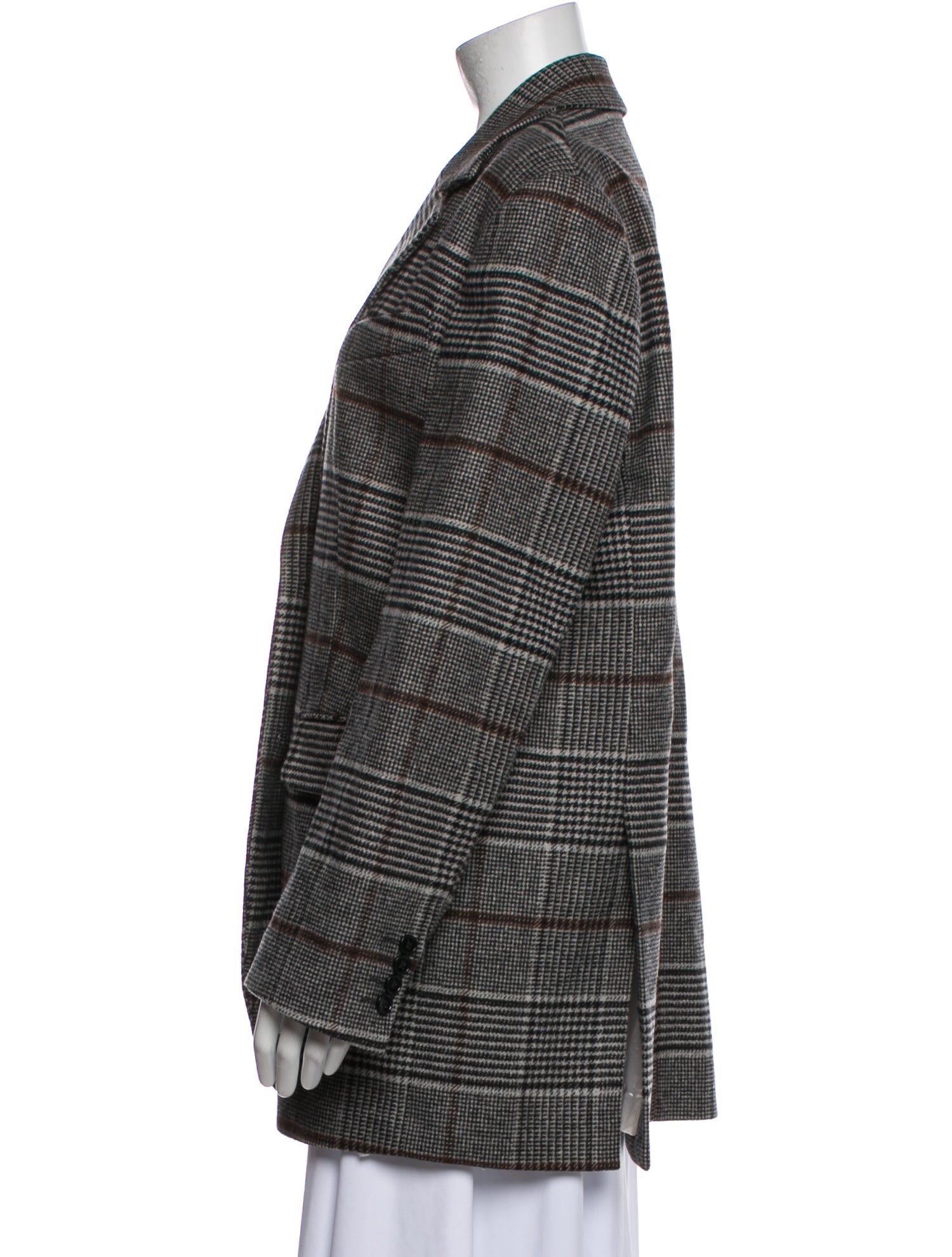 Rodebjer Wool Plaid Print Blazer