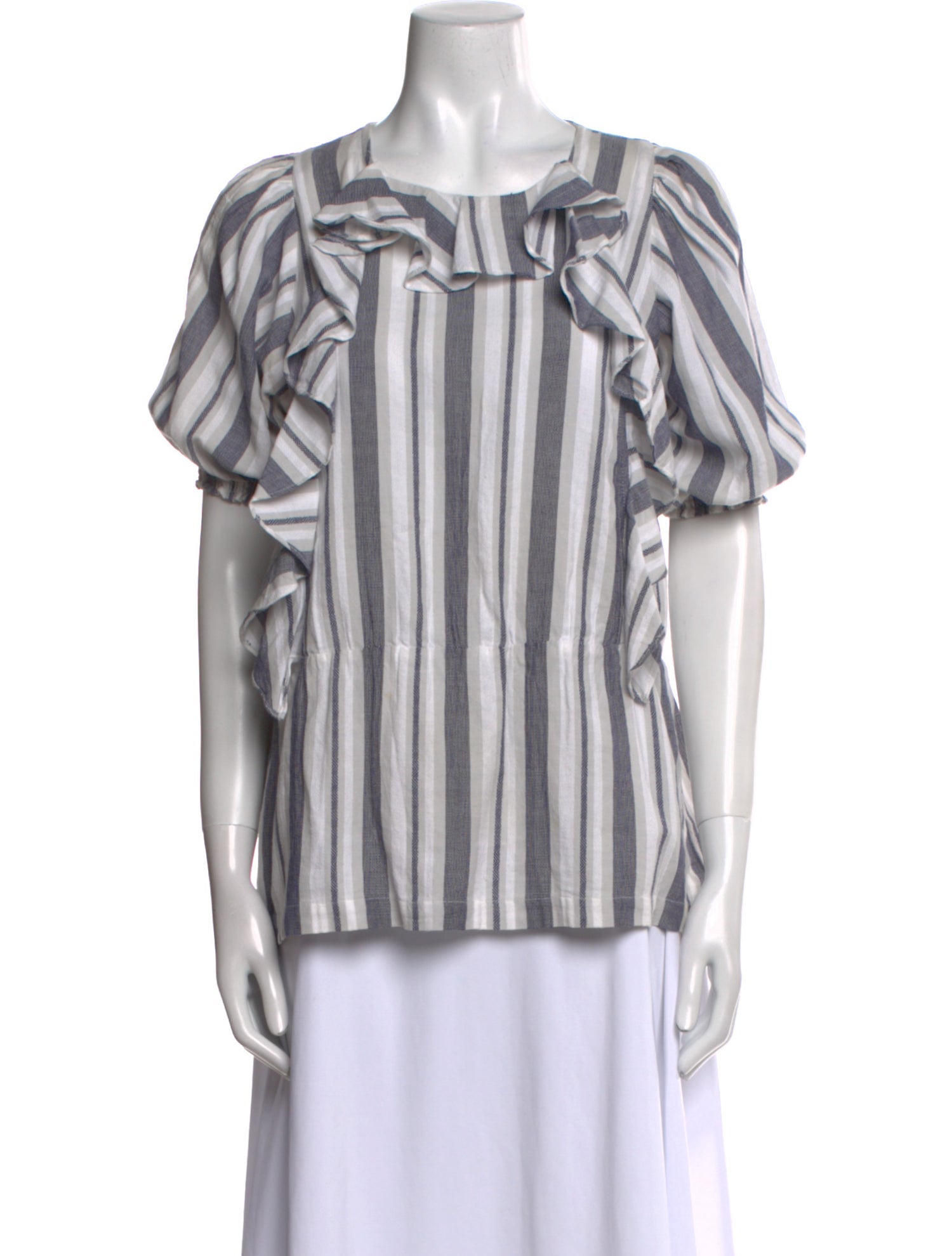 Rodebjer Striped Square Neckline Blouse