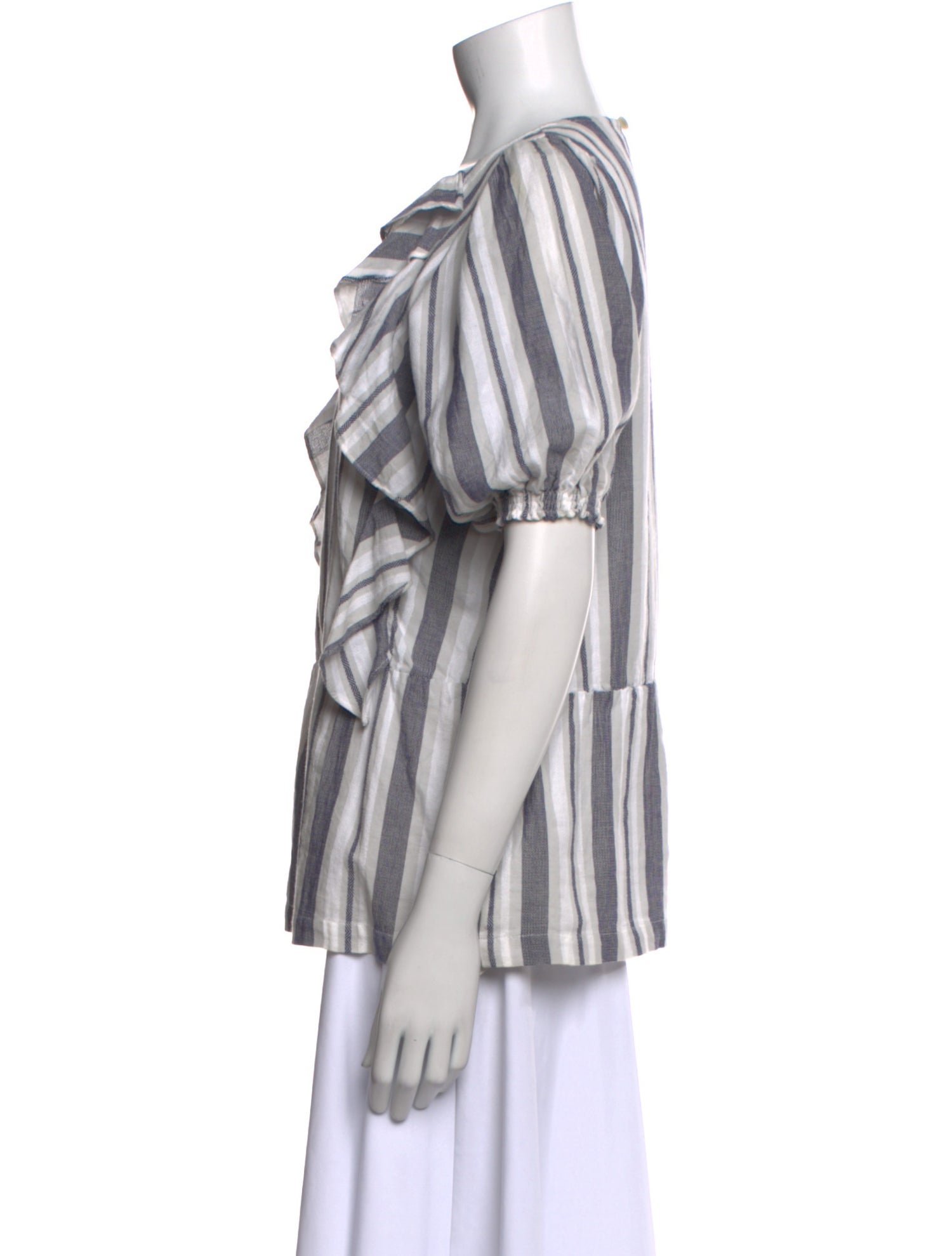 Rodebjer Striped Square Neckline Blouse