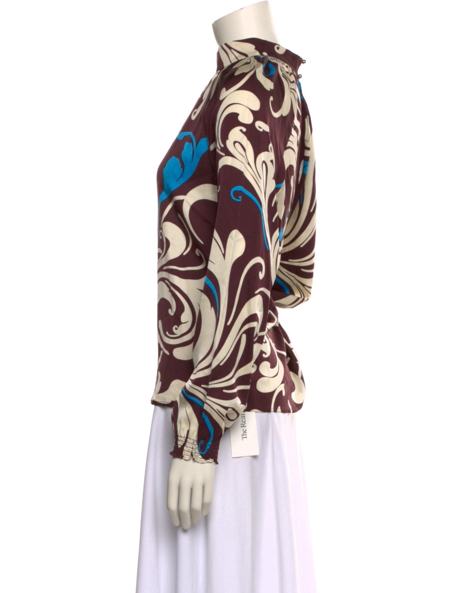 Rodebjer Printed Mock Neck Blouse