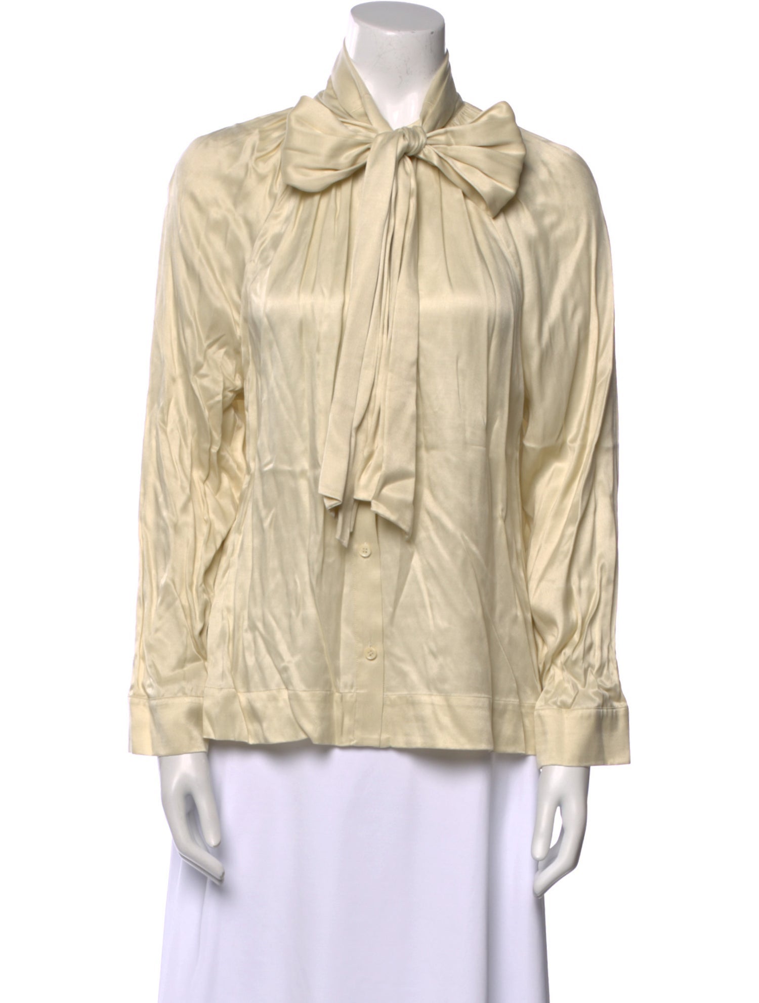 Rodebjer Tie Neck Long Sleeve Button-Up Top w/ Tags