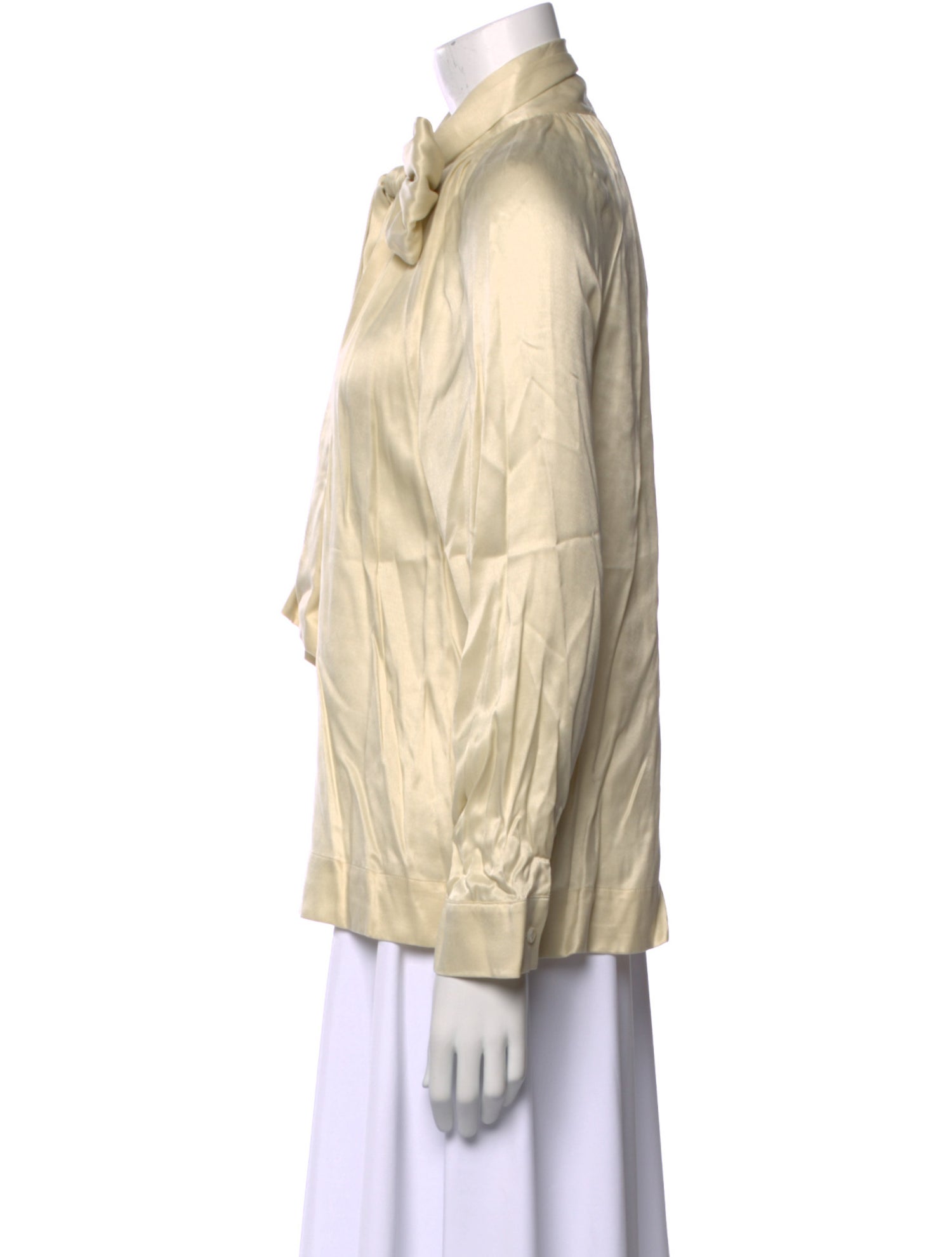 Rodebjer Tie Neck Long Sleeve Button-Up Top w/ Tags