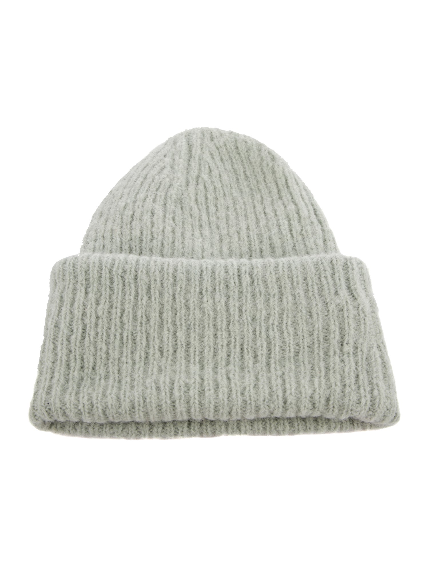 Rodebjer Green Ribbed Knit Mohair Beanie