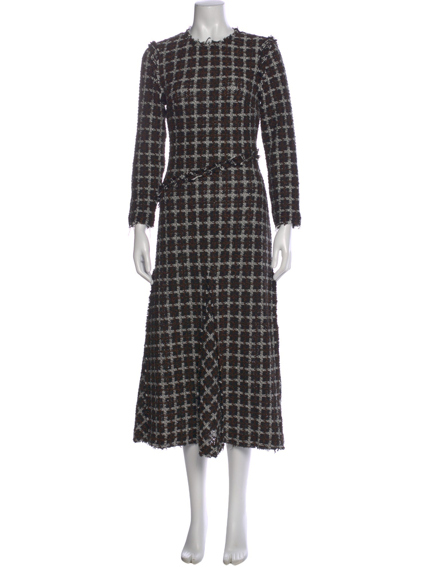 Rodebjer Plaid Print Long Dress