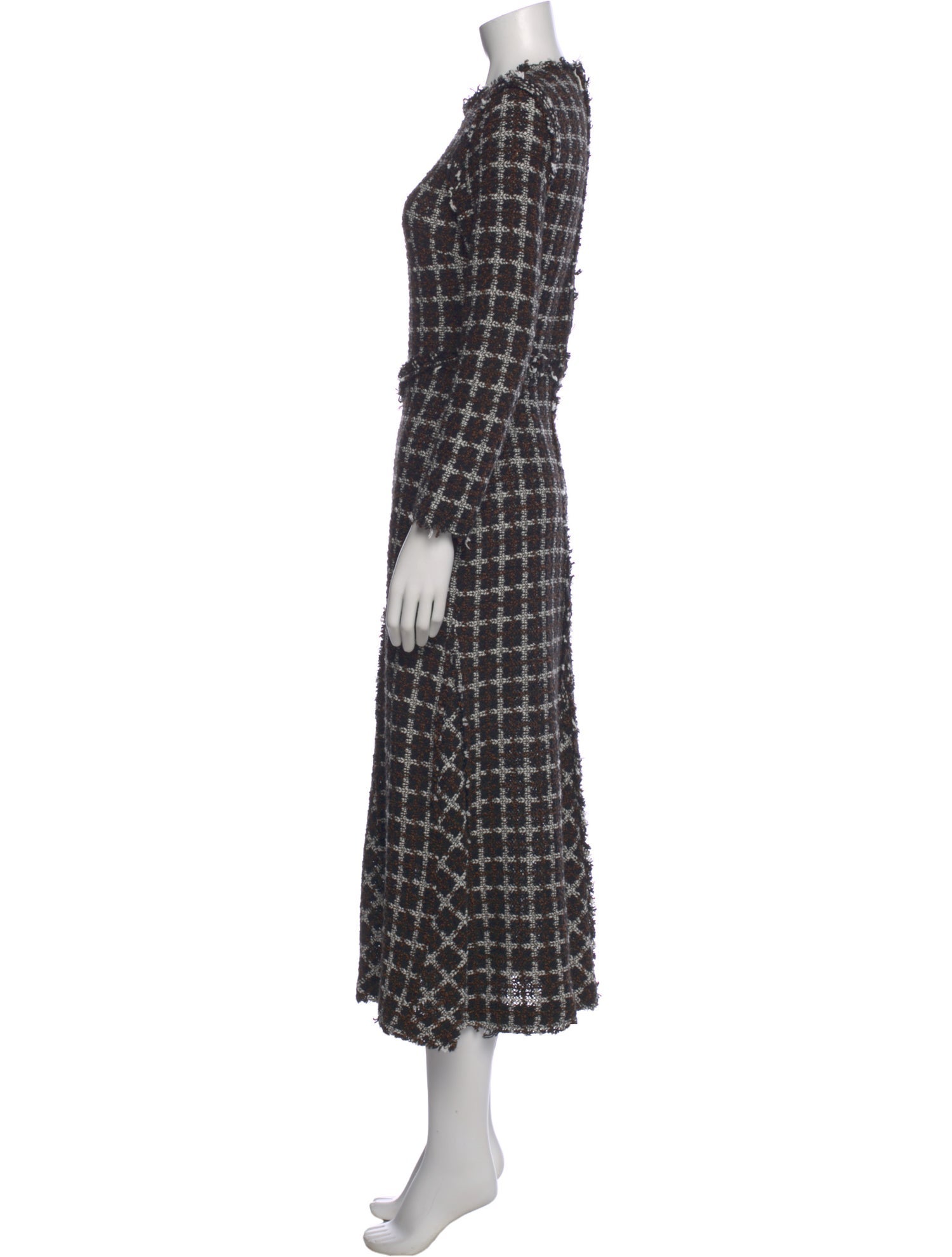 Rodebjer Plaid Print Long Dress