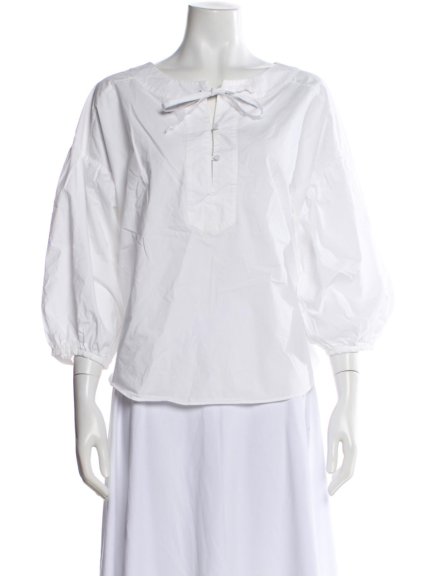 Rodebjer Tie Neck Three-Quarter Sleeve Blouse