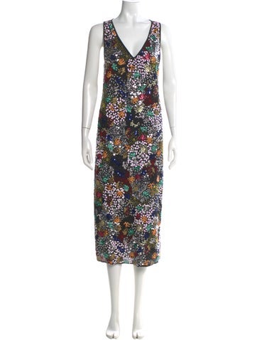 Pre-owned Rodebjer Printed Long Dress In Black