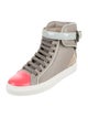 Ruthie Davis Leather Colorblock Pattern Sneakers