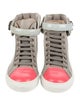 Ruthie Davis Leather Colorblock Pattern Sneakers