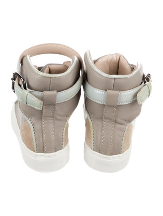 Ruthie Davis Leather Colorblock Pattern Sneakers