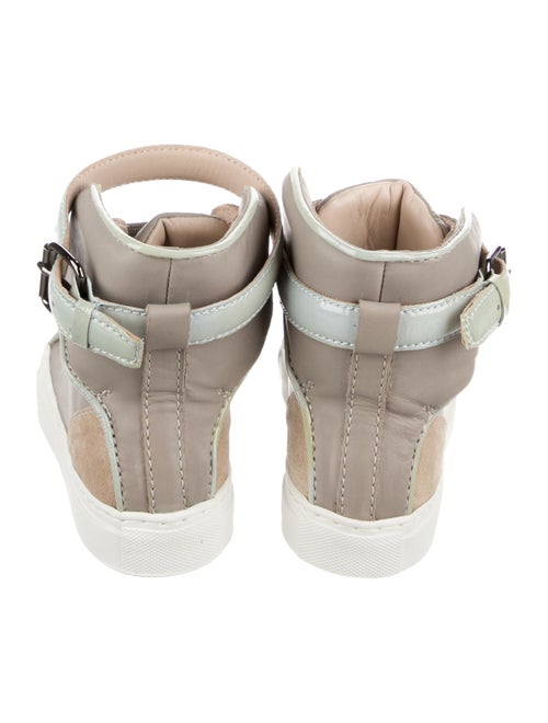 Ruthie Davis Leather Colorblock Pattern Sneakers