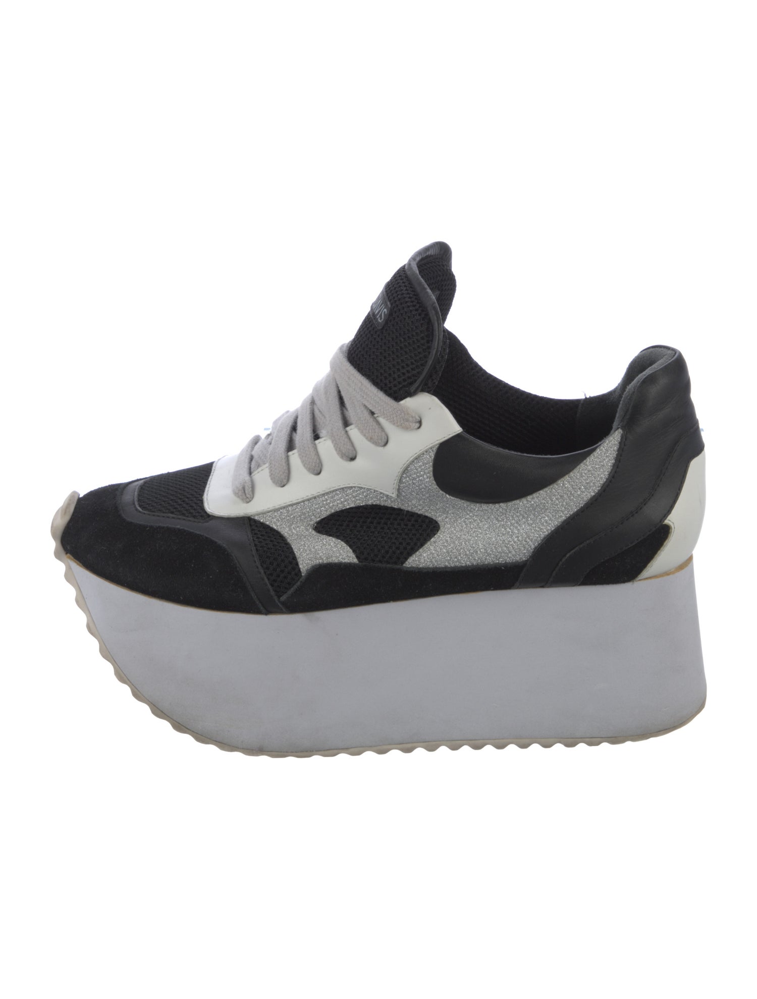 Ruthie Davis Leather Colorblock Pattern Chunky Sneakers