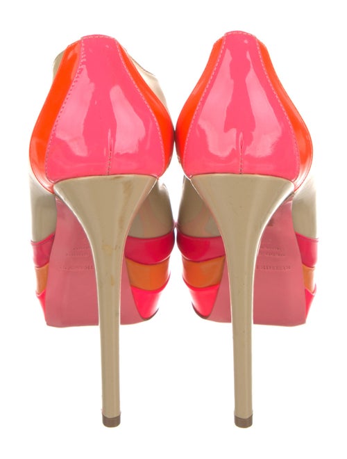 Ruthie Davis Patent Leather Colorblock Pattern Pumps