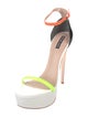 Ruthie Davis Leather Colorblock Pattern Sandals