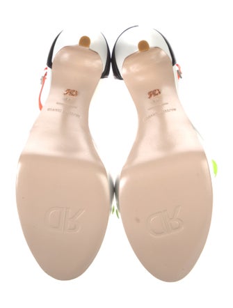 Ruthie Davis Leather Colorblock Pattern Sandals