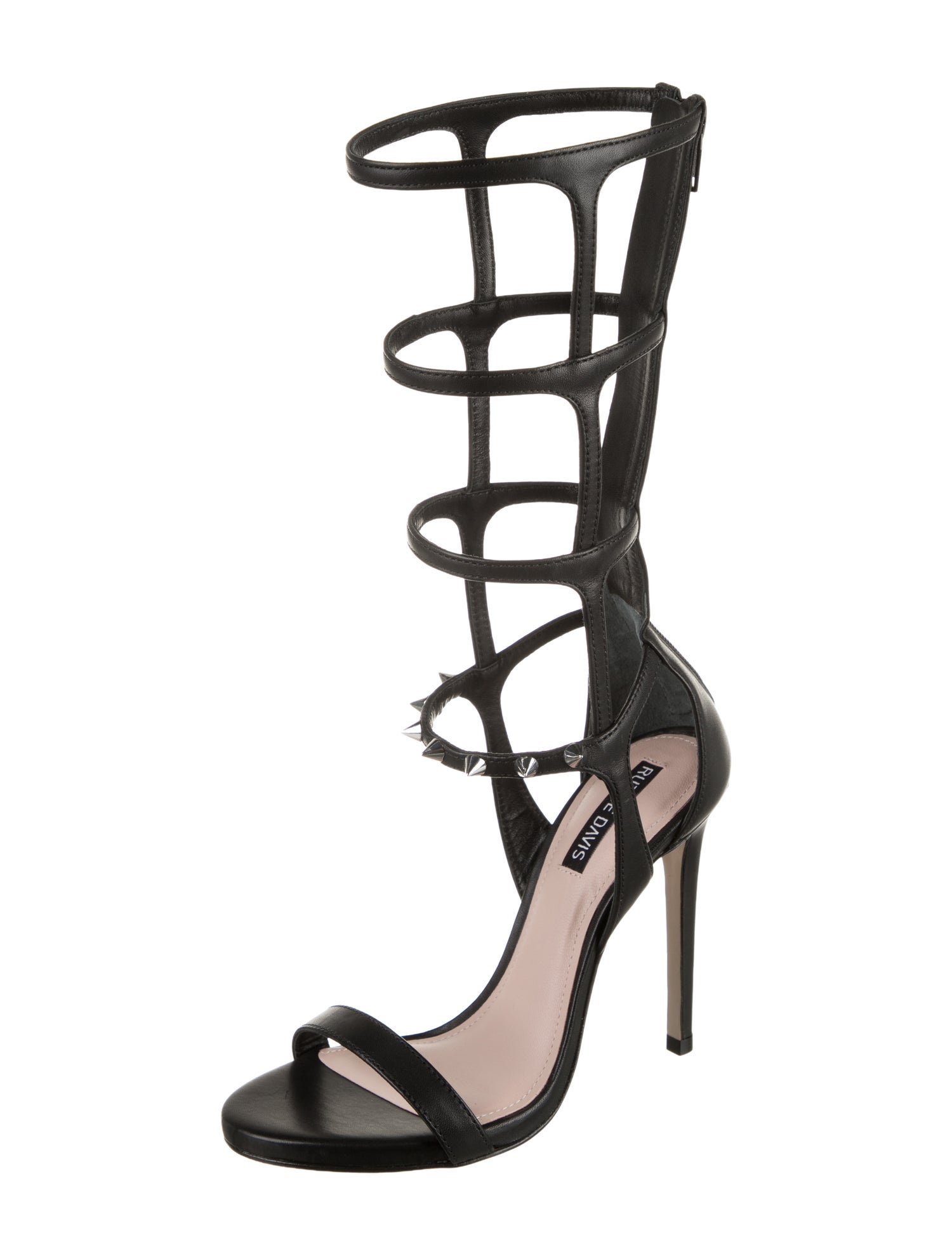 Ruthie Davis Leather Studded Accents Gladiator Sandals