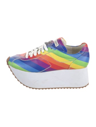 Ruthie Davis Leather Printed Chunky Sneakers