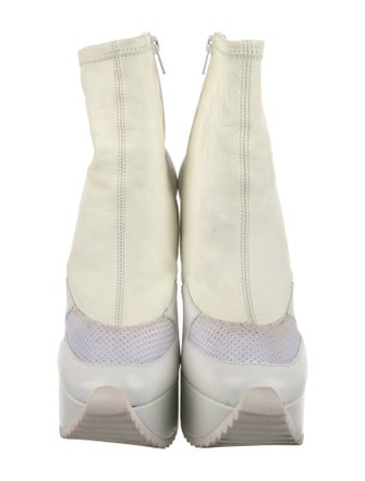 Ruthie Davis Leather Mesh Accents Sock Boots