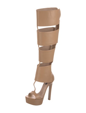 Ruthie Davis Leather Cutout Accent Boots