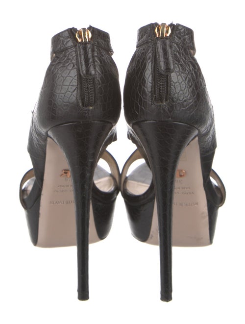 Ruthie Davis Embossed Leather Cutout Accent Pumps