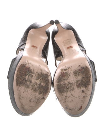 Ruthie Davis Embossed Leather Cutout Accent Pumps