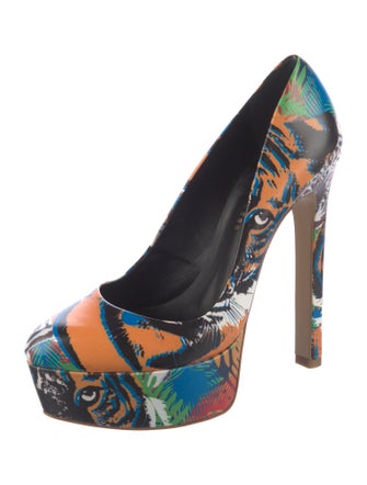 Ruthie Davis Leather Printed Pumps
