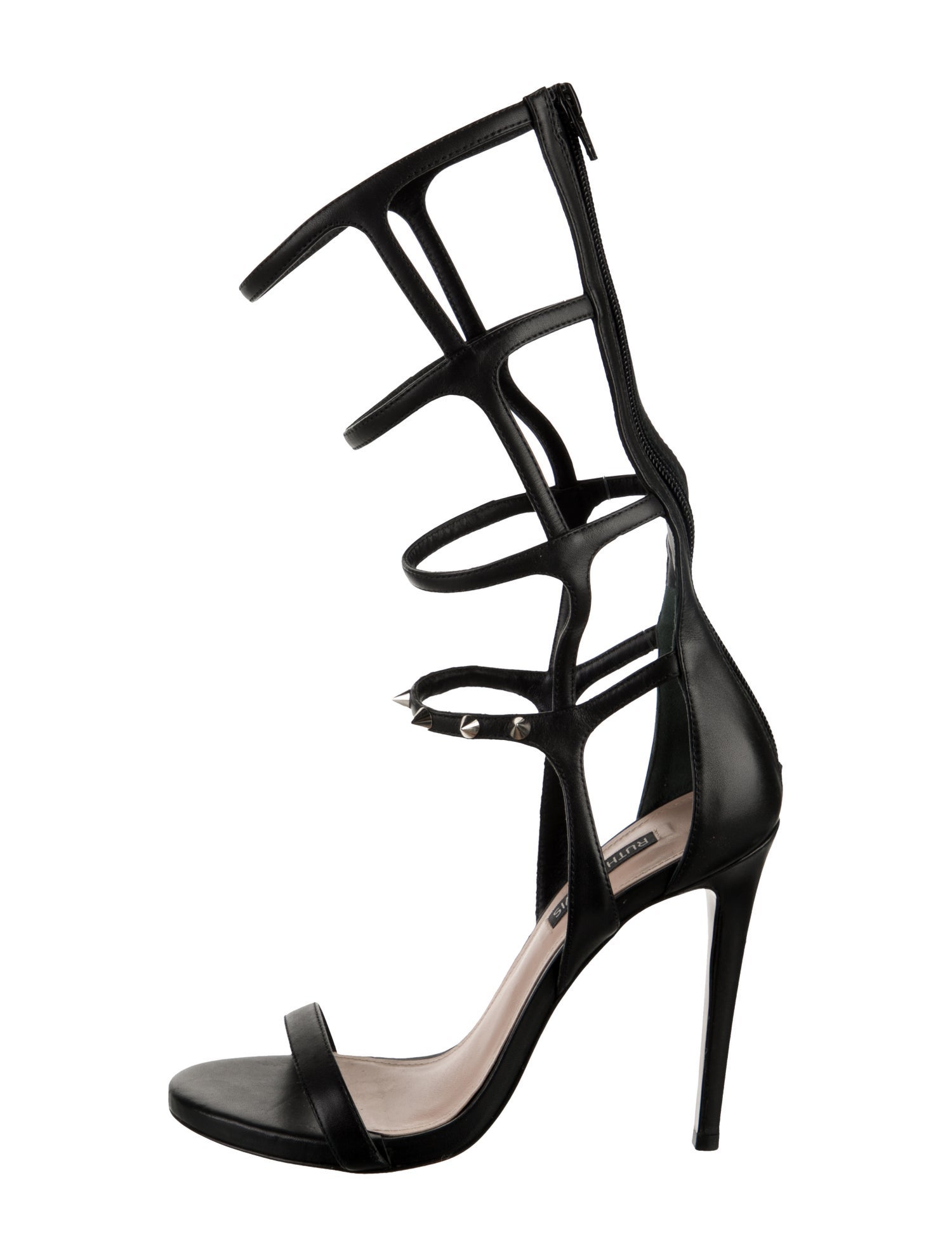 Ruthie Davis Leather Studded Accents Gladiator Sandals