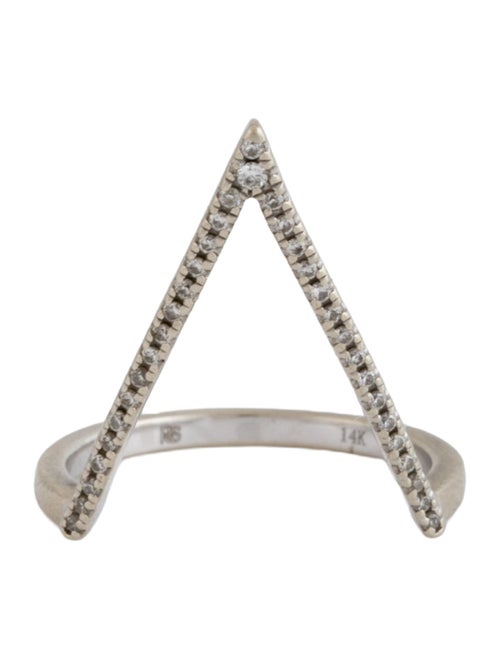 Ruby Stella 14K Diamond Curved 'V' Ring