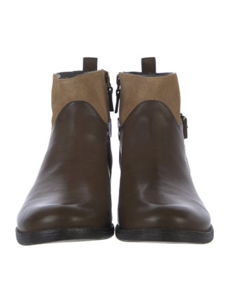 Rosegold Leather Colorblock Pattern Boots