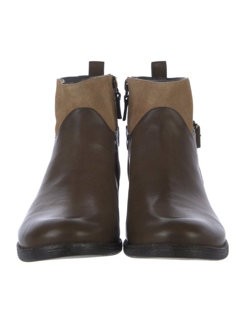 Rosegold Leather Colorblock Pattern Boots