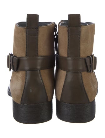 Rosegold Leather Colorblock Pattern Boots