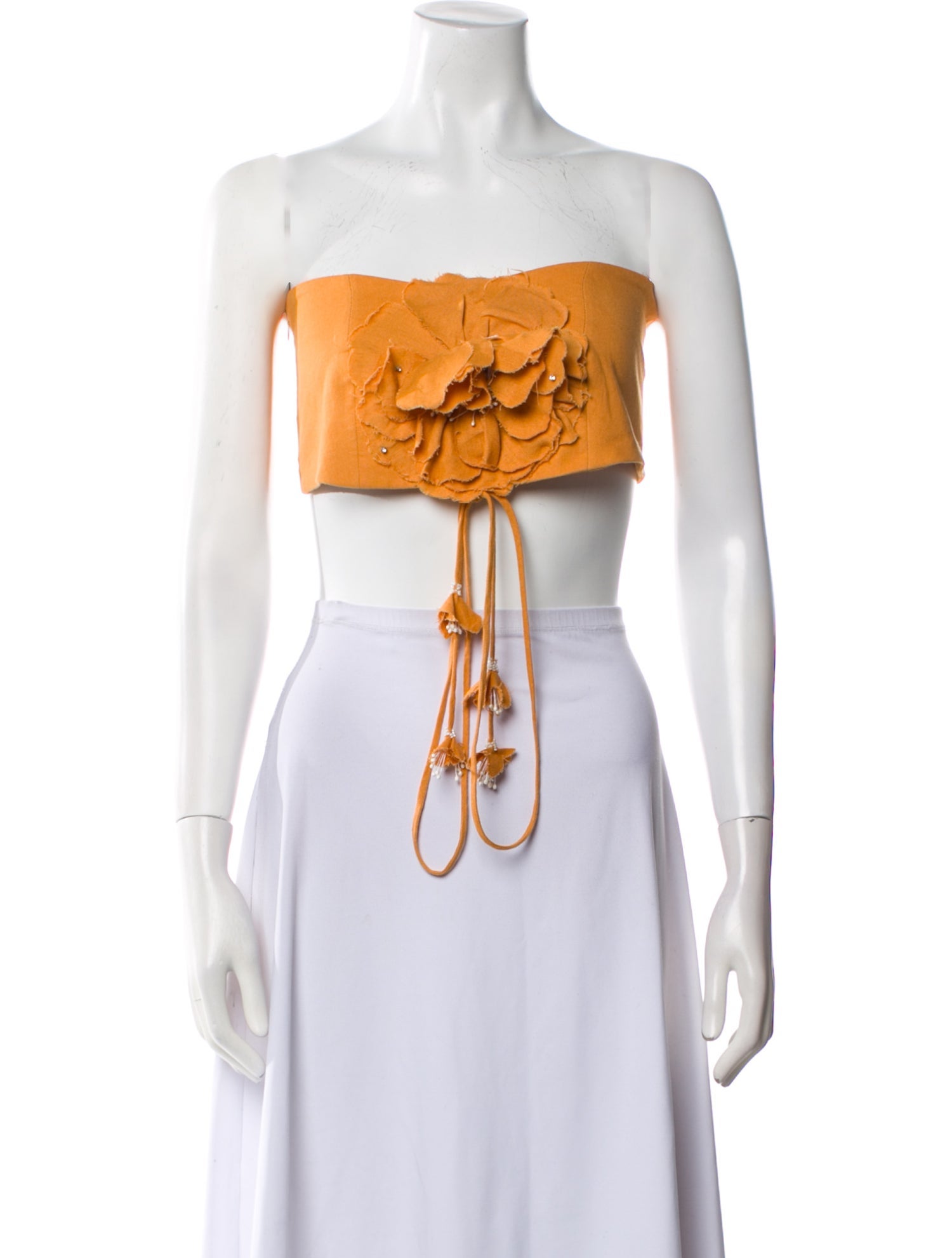 Rosewater House Linen Strapless Crop Top