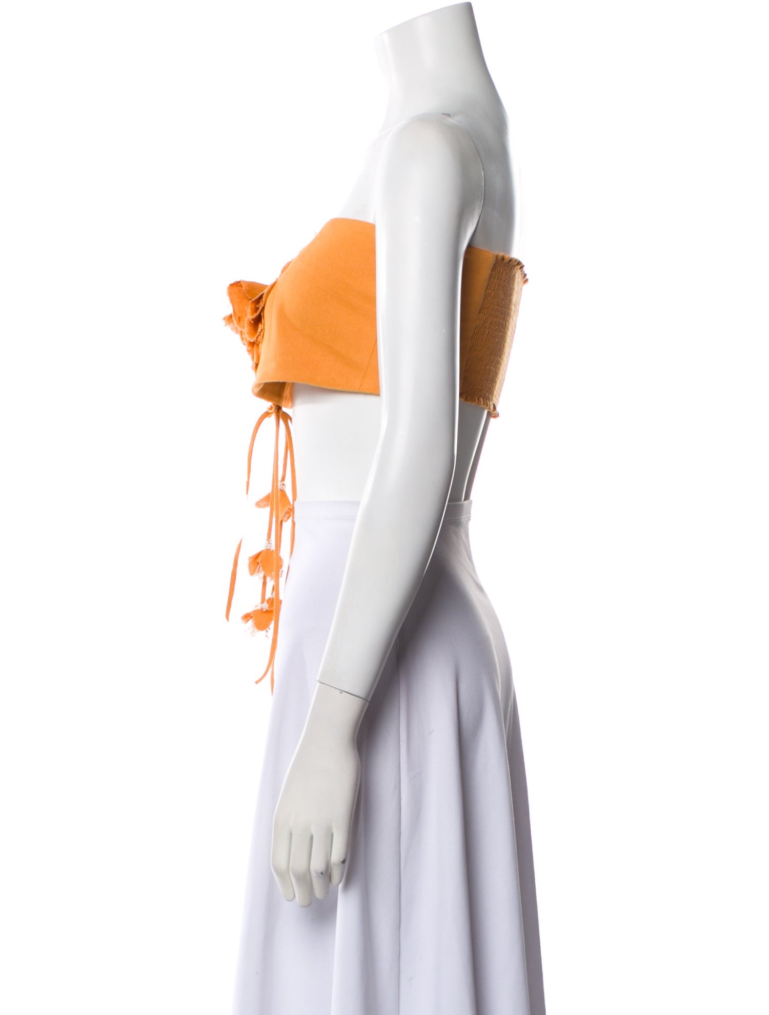 Rosewater House Linen Strapless Crop Top