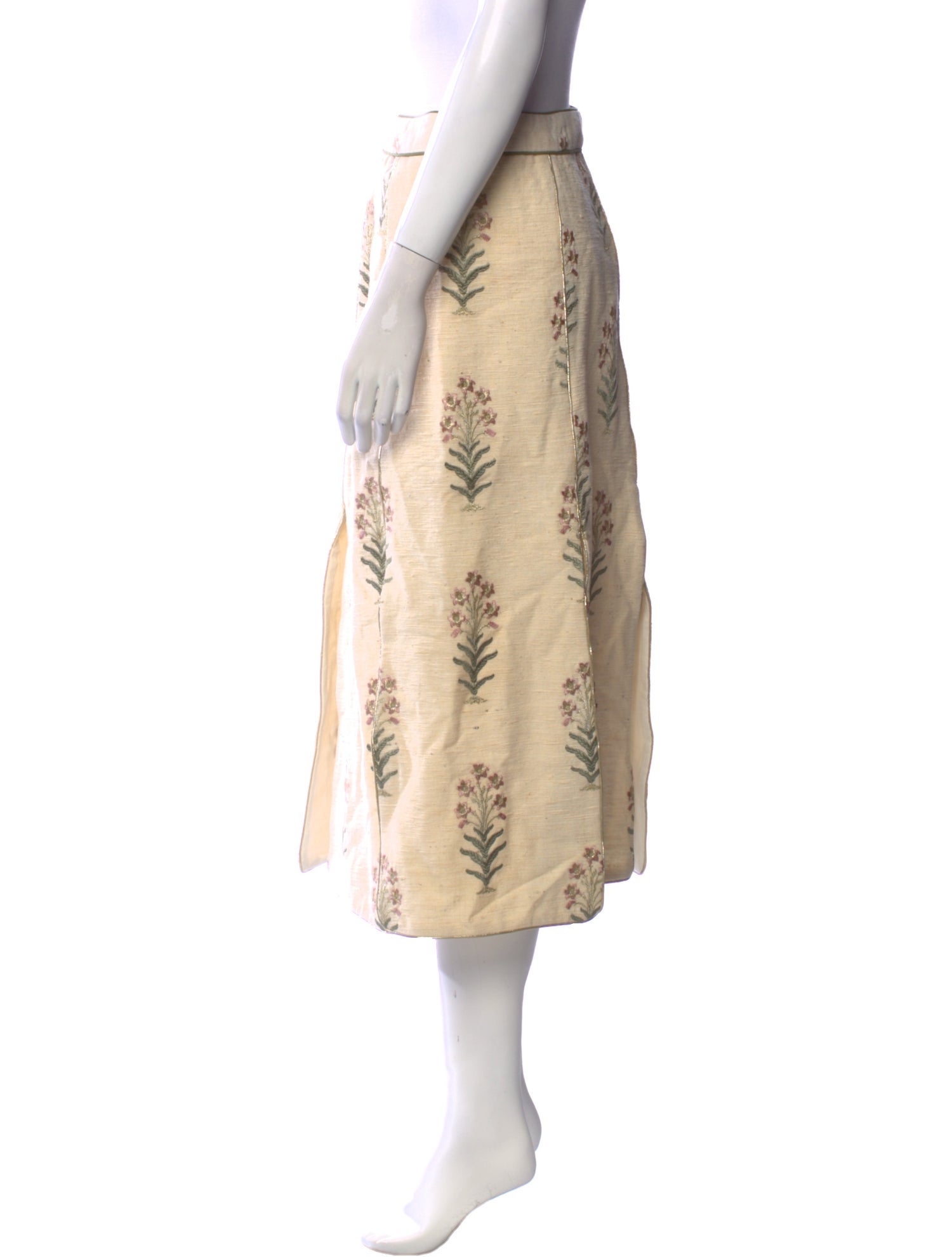 Rosewater House Floral Print Midi Length Skirt