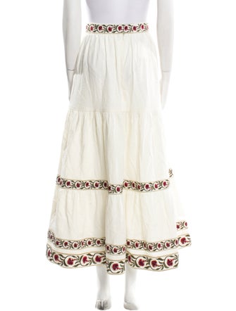 Rosewater House Linen Midi Length Skirt